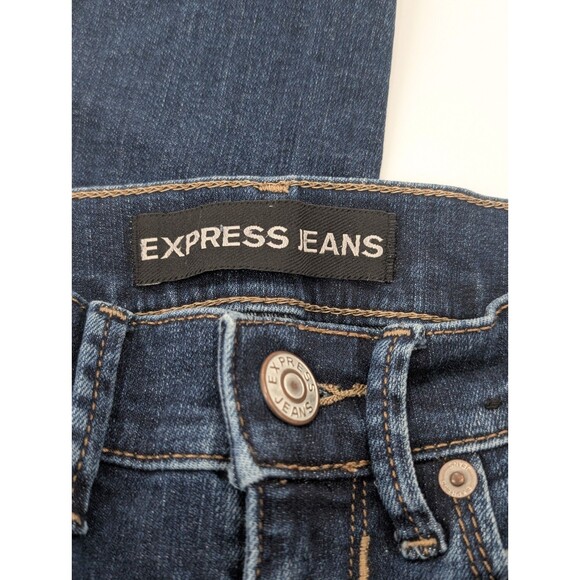 Express Mid Rise Leggings Skinny Jeans Distressed Dark Wash 26/29.5 Size 00 - Picture 2 of 10